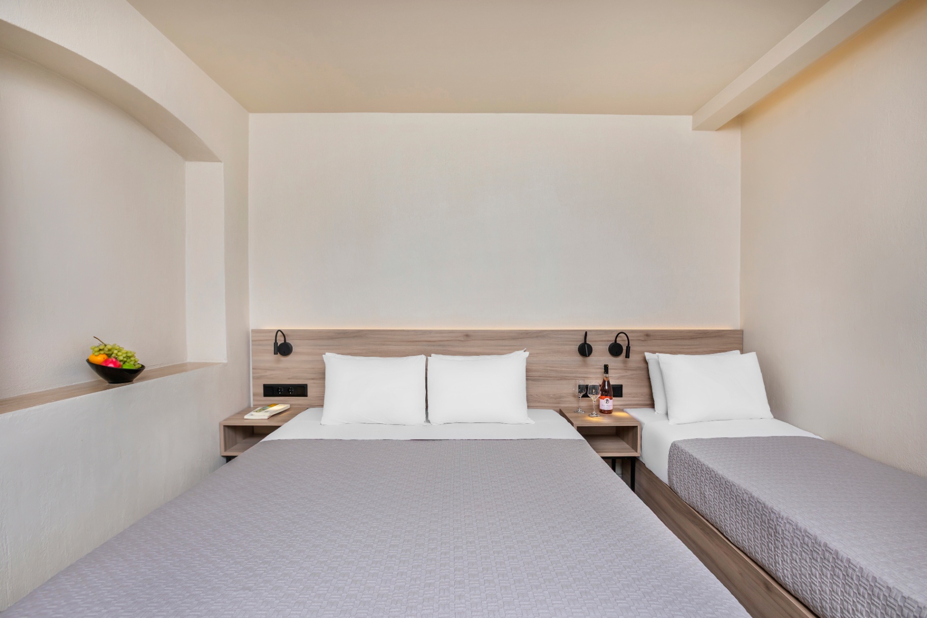 Headboard detail with reading lights