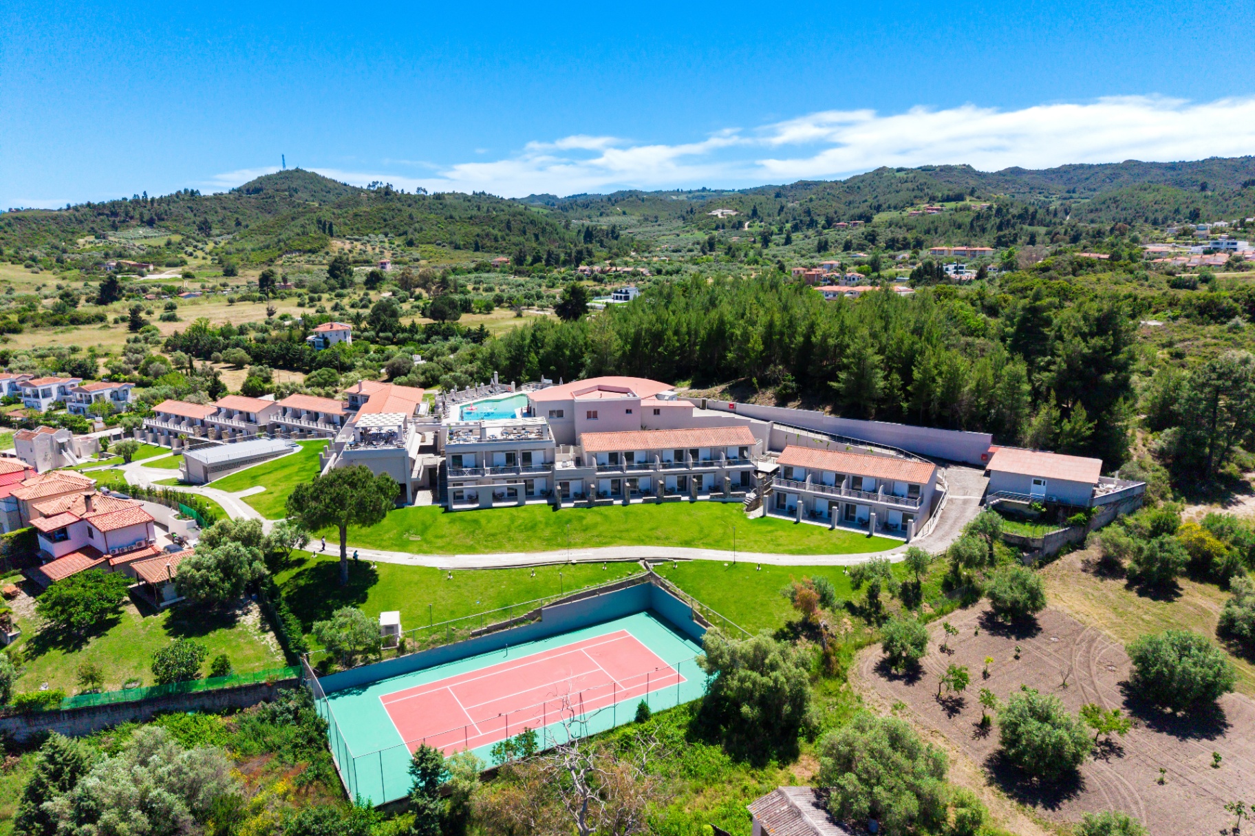Aerial view of Arya Hotel grounds